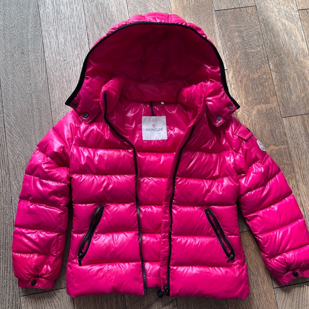 Moncler Girl's Quilted Hooded Puffer Jacket, Size 8